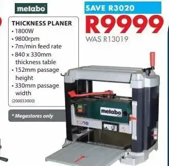 Chamberlain Thickness planer offer
