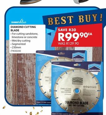 Chamberlain Diamond cutting blade offer