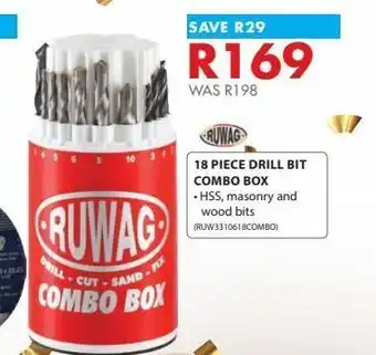 18 piece drill bit combo box