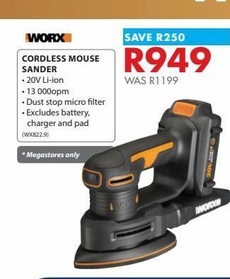 Cordless mouse sander
