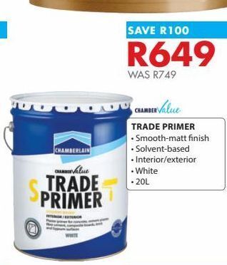 Chamberlain Trade primer offer