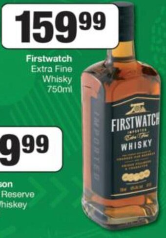 Spar Tops Firstwatch Extra Fine Whisky 750 ml offer