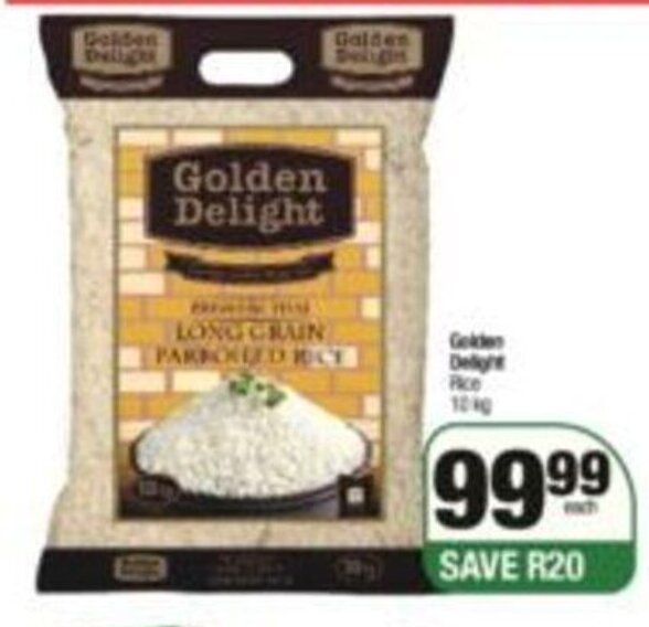 Golden Delight Rice 10kg offer at Spar