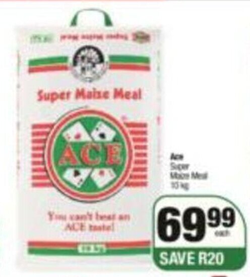 Ace Super Maize Meal 10 kg offer at Spar
