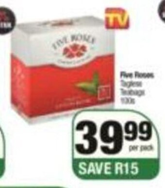 Spar Five Roses Tagless Teabags 100s offer