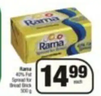 Spar Rama 40% Fat Spread for Bread Brick 500g offer