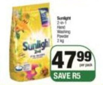 Spar Sunlight 2-in-1 Hand Washing Powder 2kg offer
