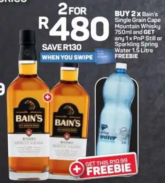 Pick n Pay Liquor 2x Bain's Single Grain Cape Mountain Whisky 750ml offer