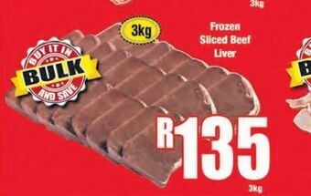 Frozen sliced beef liver