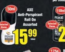 Boxer Axe anti-perspirant roll on offer