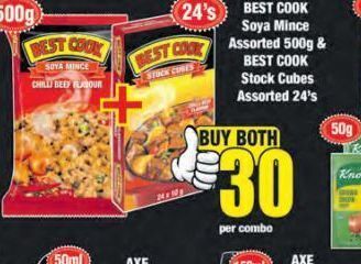 Boxer Best cook soya mince & best cook stock cubes offer