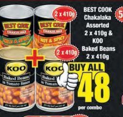Boxer Best cook chakalaka & koo baked beans offer