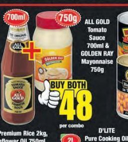 Boxer All gold tomato sauce & golden ray mayonnaise offer