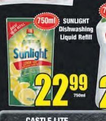 Boxer Sunlight dishwashing liquid refill offer