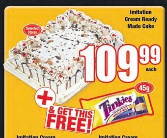 Imitation cream ready made cake