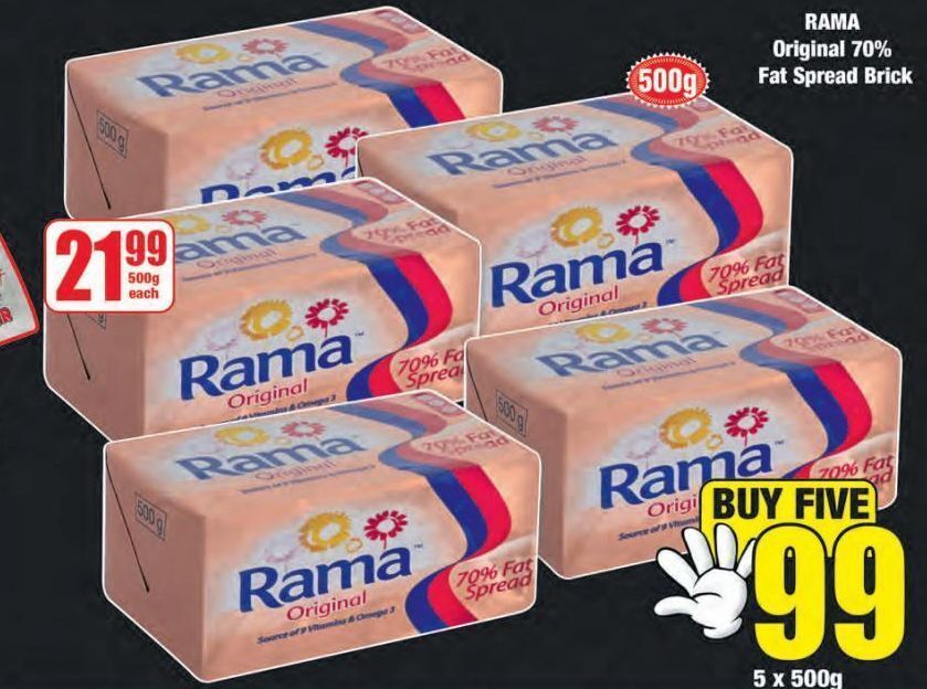Rama original 70 fat spread 5 offer at Boxer