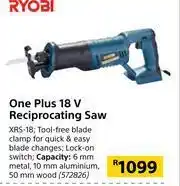Builders Warehouse Ryobi One Plus 18V Reciprocating Saw XRS-18 offer