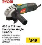 Builders Warehouse Ryobi 650W 115mm Handyline Angle Grinder HGT-650 offer