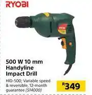 Builders Warehouse Ryobi 500W 10mm Handyline Impact Drill HID-500 offer