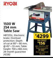 Ryobi 1500W 254mm Table Saw HBT255L 