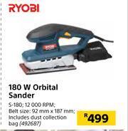 Builders Warehouse Ryobi 180W Orbital Sander S-180 offer