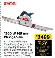 Builders Warehouse Ryobi 1200W 165mm Plunge Saw RT-1200 offer