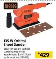 Builders Warehouse Black+Decker 135W Orbital Sheet Sander offer
