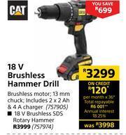 Builders Warehouse Cat 18V Brushless Hammer Drill offer