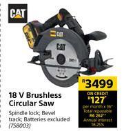 Builders Warehouse Cat 18V Brushless Circular Saw offer