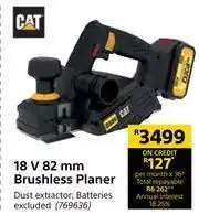 Builders Warehouse Cat 18V 82mm Brushless Planer offer