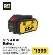 Builders Warehouse Cat 18V 4.0Ah Battery offer