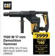 Builders Warehouse Cat 1100W 17mm Demolition Hammer offer