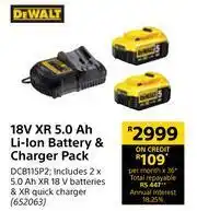 Builders Warehouse Dewalt 18V XR 5.0 Ah Li-Ion Battery & Charger Pack DCB115P2 offer