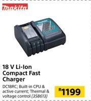 Builders Warehouse Makita 18V Li-Ion Compact Fast Charger DC18RC offer
