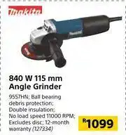 Builders Warehouse Makita 840 W 115mm Angle Grinder 9557HN offer