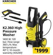 Builders Warehouse Karcher K2.360 High Pressure Washer offer