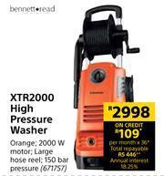 Builders Warehouse Bennett Read XTR2000 High Pressure Washer offer