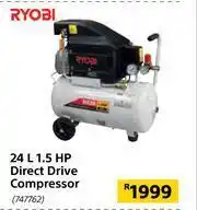 Builders Warehouse Ryobi 24Ltr 1.5HP Direct Drive Compressor 747762 offer