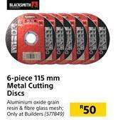 Builders Warehouse Blacksmith 6 Piece 115mm Metal Cutting Discs offer