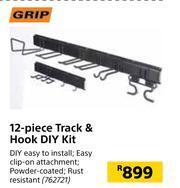 Grip 12 Piece Track & Hook Diy Kit