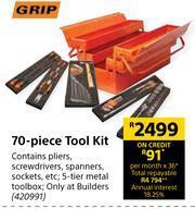 Builders Warehouse Grip 70 Piece Tool Kit offer