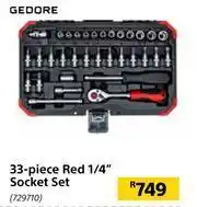 Builders Warehouse Gedore 33 Piece Red 1/4" Socket Set offer