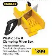 Builders Warehouse Stanley Plastic Saw & Clamping Mitre Saw offer