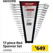 Builders Warehouse Gedore 17 Piece Red Spanner Set offer