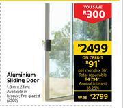 Builders Warehouse Aluminium Sliding Door 1.8m x 2.1m offer