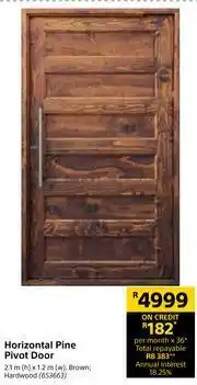 Builders Warehouse Horizontal Pine Pivot Door-2.1m (h) x 1.2m (w) offer