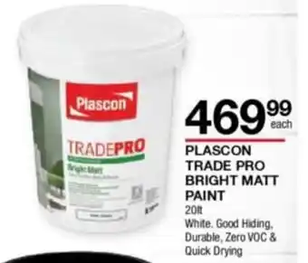 Build It Plascon Trade Pro Bright Matt Paint 20lt offer