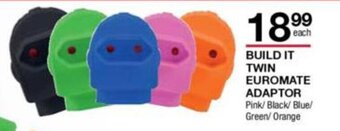 Build It BUILD IT Twin Euromate Adaptor Pink / Black / Blue / Green / Orange offer