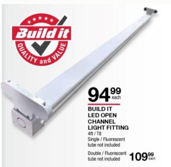 BUILD IT LED Open Channel Light Fitting 4ft / T8