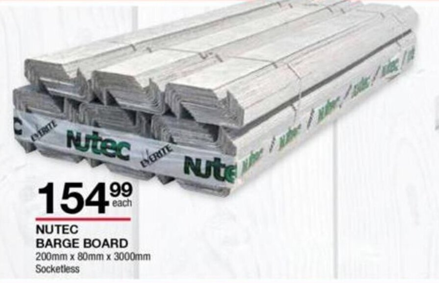 NUTEC Barge Board 200mm x 80mm x 3000mm Socketless offer at Build It